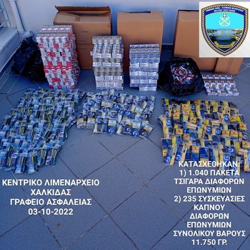 Σύλληψη ημεδαπού για λαθραία καπνικά προϊόντα στη Χαλκίδα